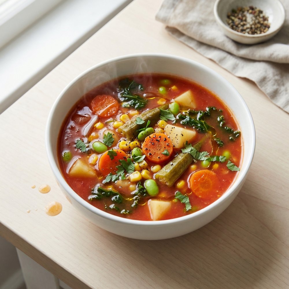 Hearty Chunky Veggie Soup (Quick and Simple)