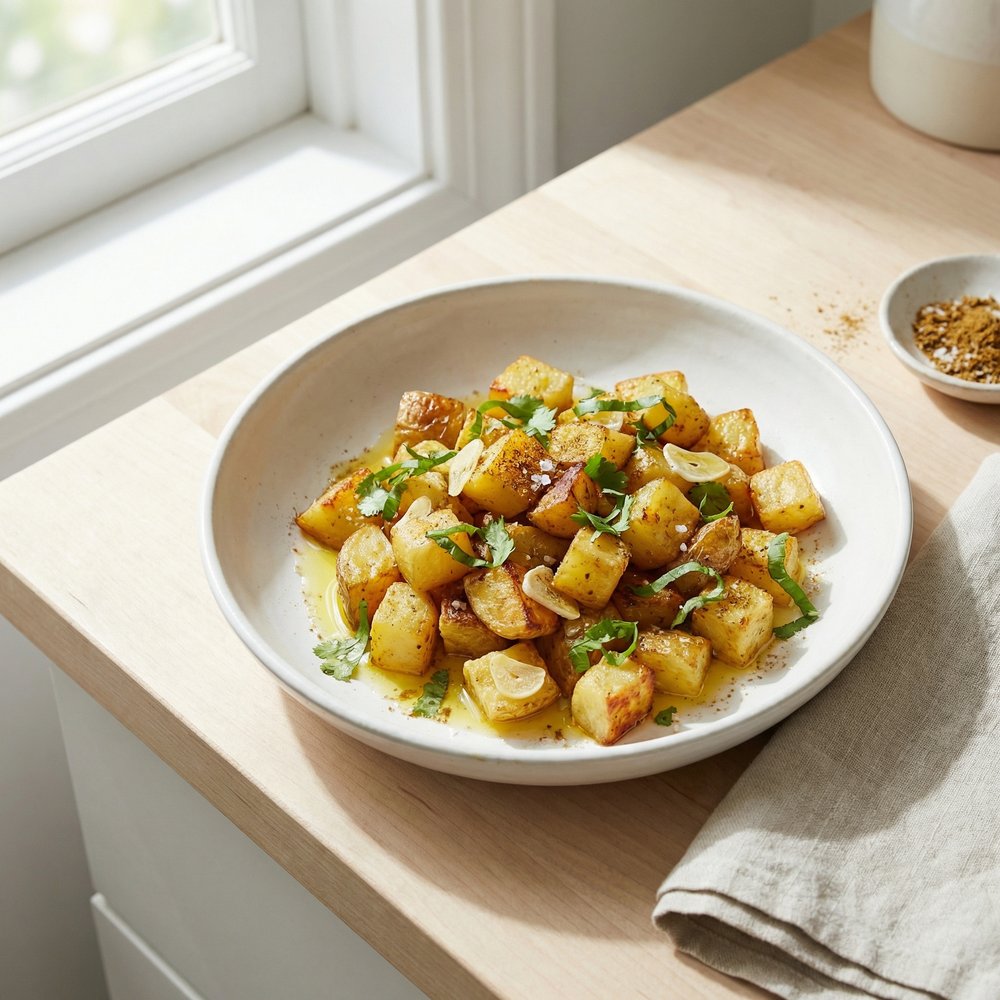 Cilantro and Garlic Potatoes
