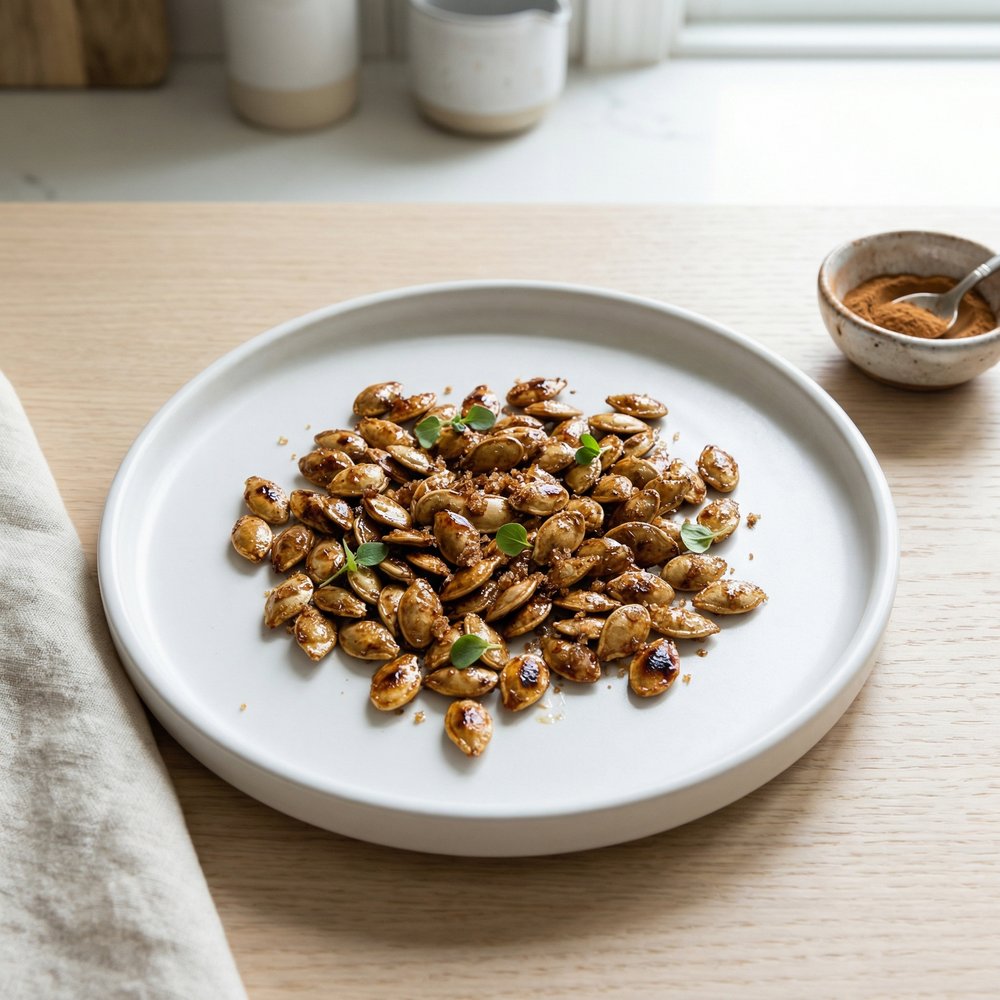 Caramelized Pumpkin Seeds with Cinnamon and Ginger