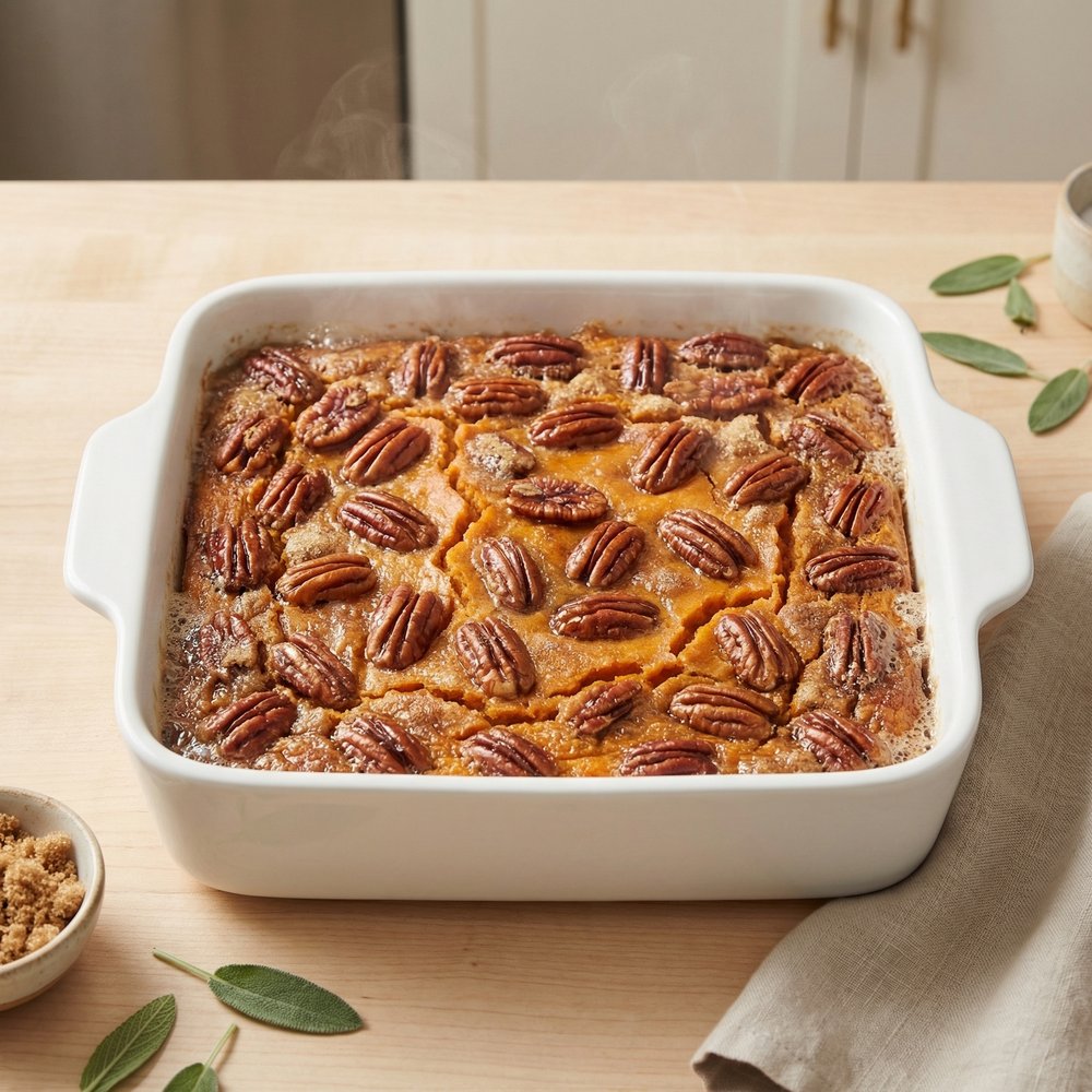 Velvety Yam Pecan Casserole
