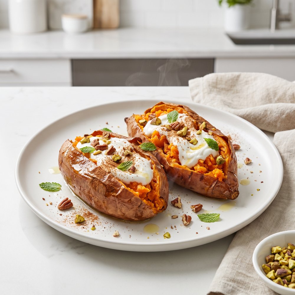 Cinnamon Scented Stuffed Sweet Potatoes