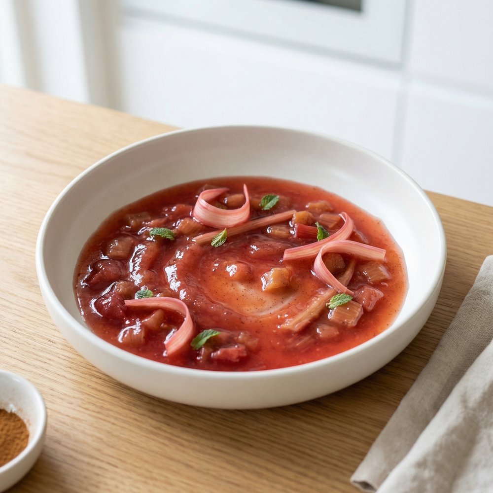 Cinnamon-Spiced Stewed Rhubarb