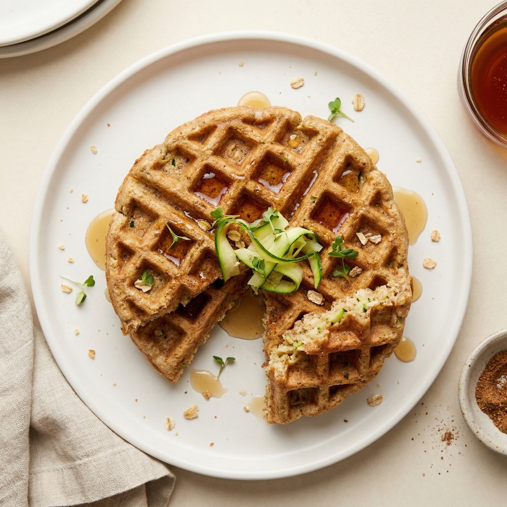 Zucchini Oatmeal Waffles