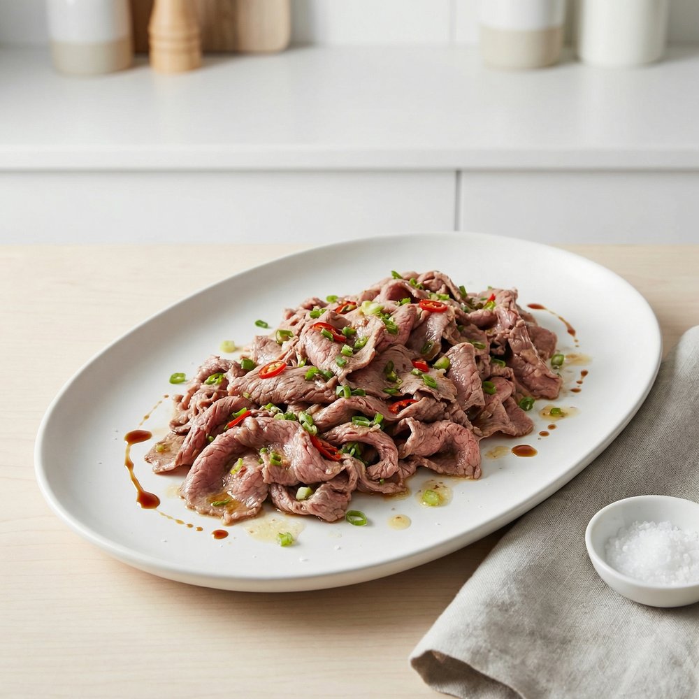 Citrus-Marinated Beef Kelaguen with Soy and Green Onions