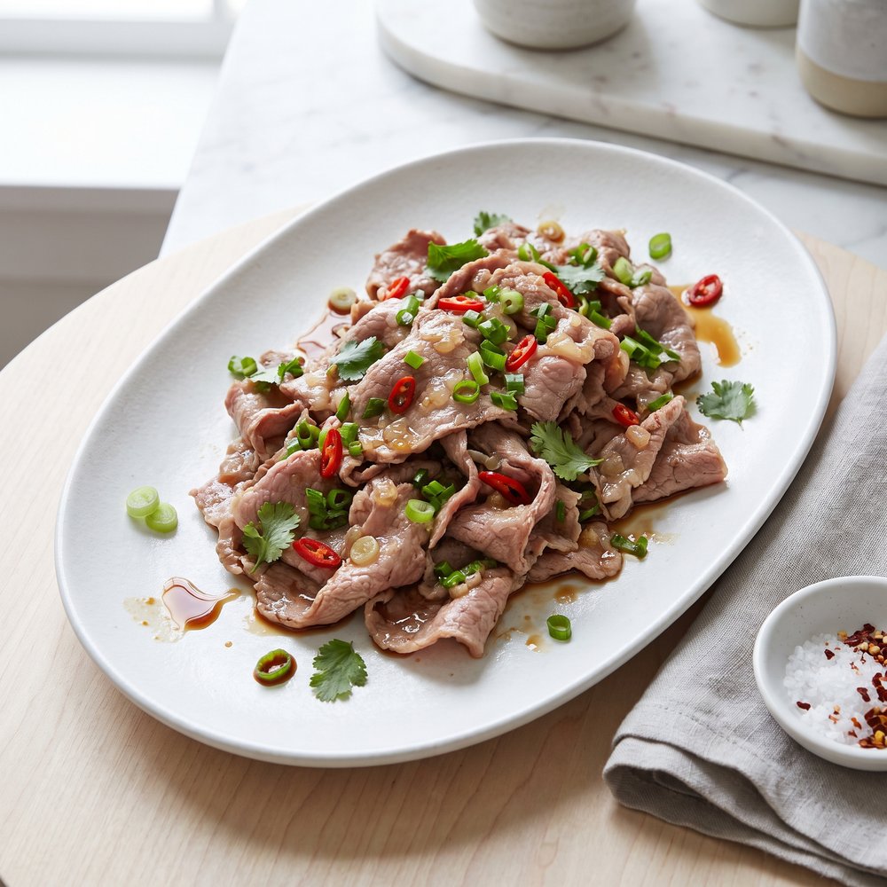 Citrus-Marinated Beef Kelaguen with Soy and Green Onions
