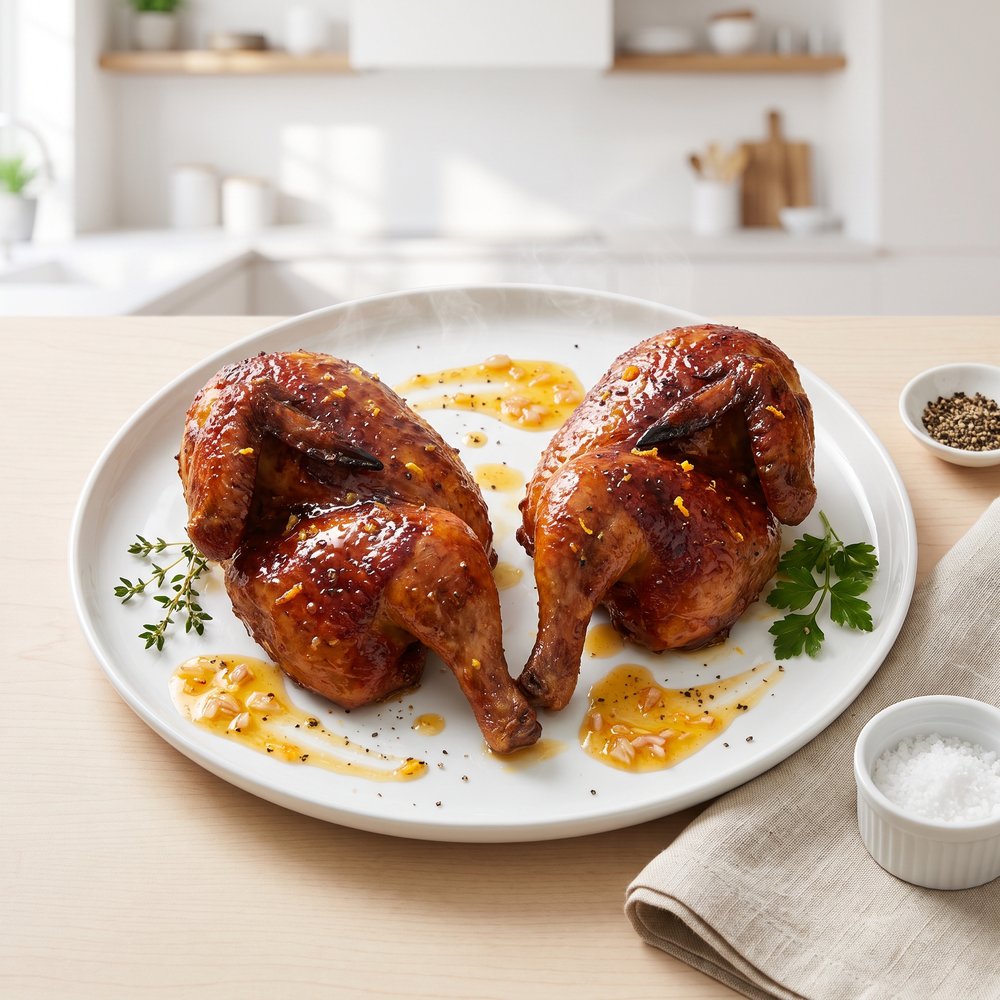 Citrus-Orange Glazed Cornish Game Hens