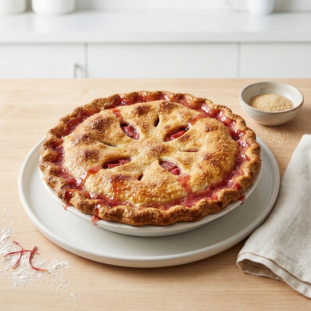 Classic Fresh Rhubarb Double-Crust Pie