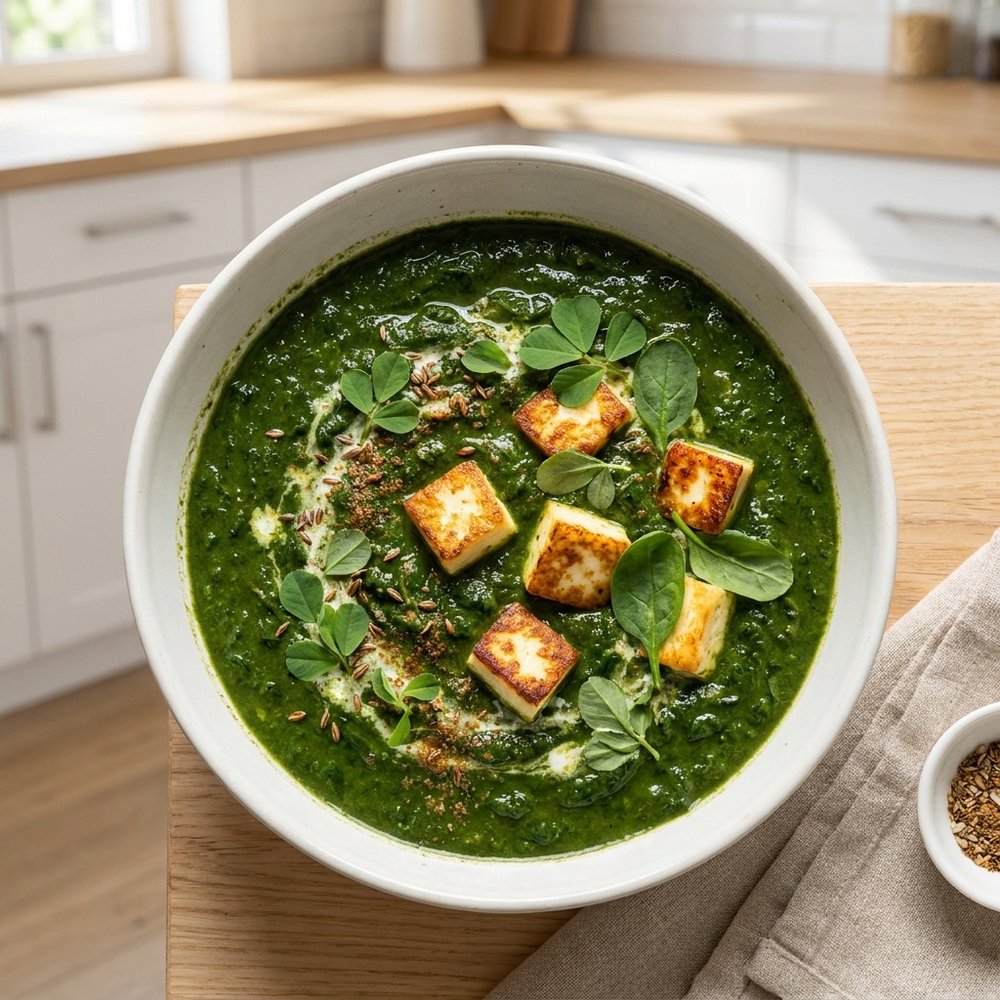 Classic Saag Paneer with Spinach and Fenugreek