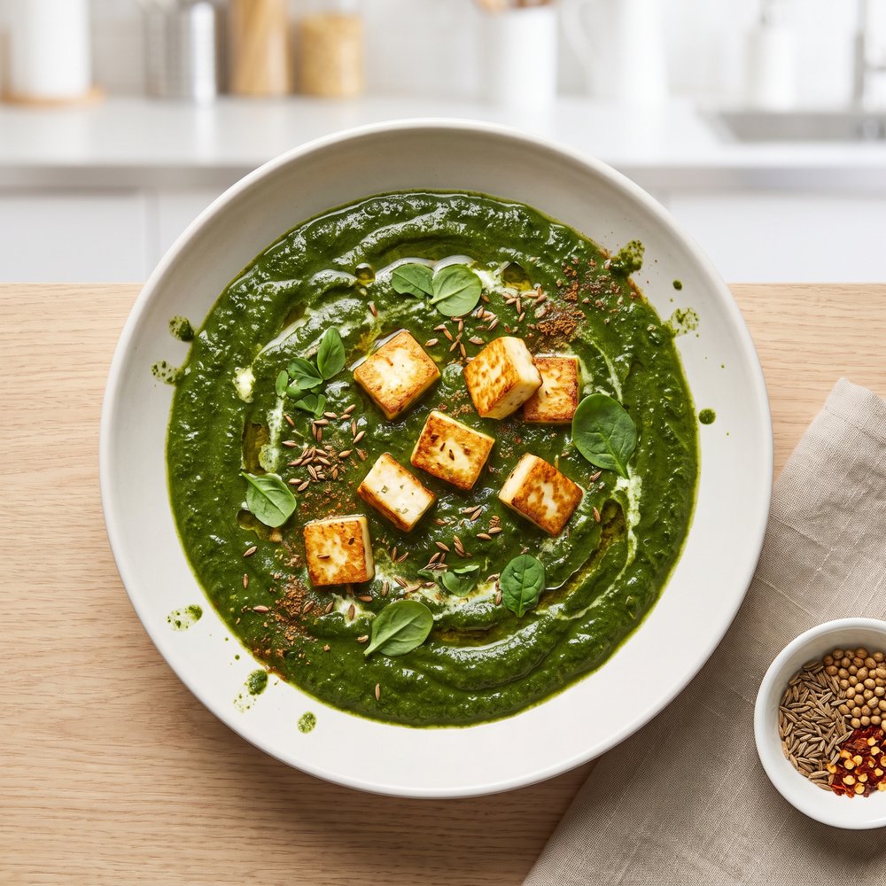 Classic Saag Paneer with Spinach and Fenugreek