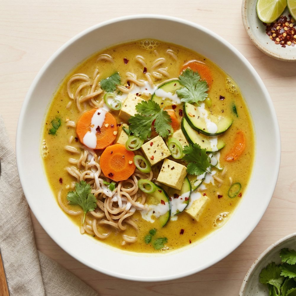 Coconut Curry Noodle Soup with Tofu