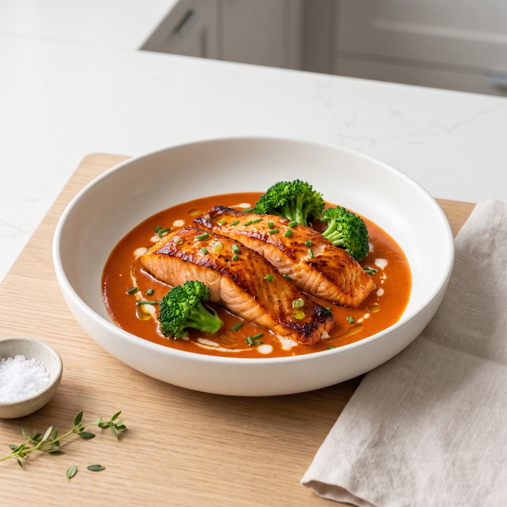 Coconut Curry Salmon with Broccoli
