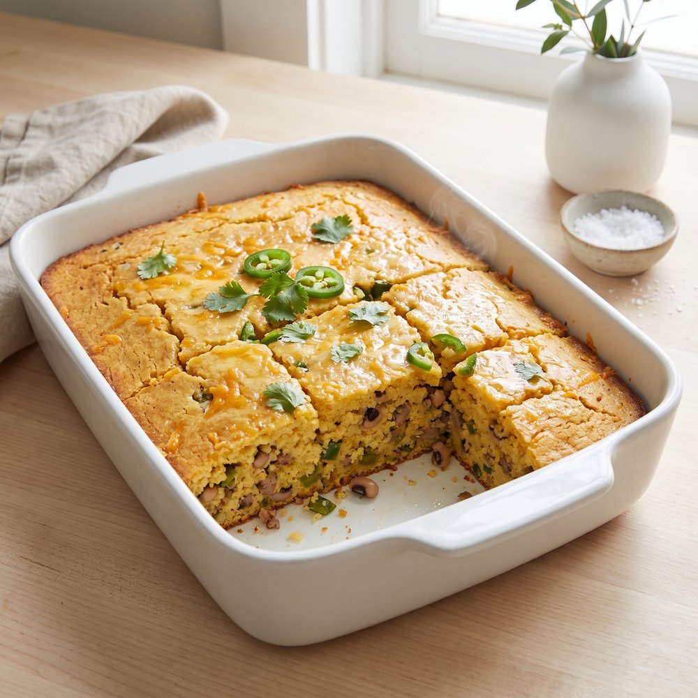 Cornbread with Black-Eyed Peas and Sausage