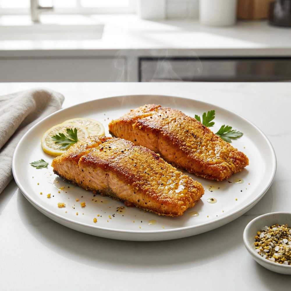 Cornmeal-Crusted Pan-Seared Salmon
