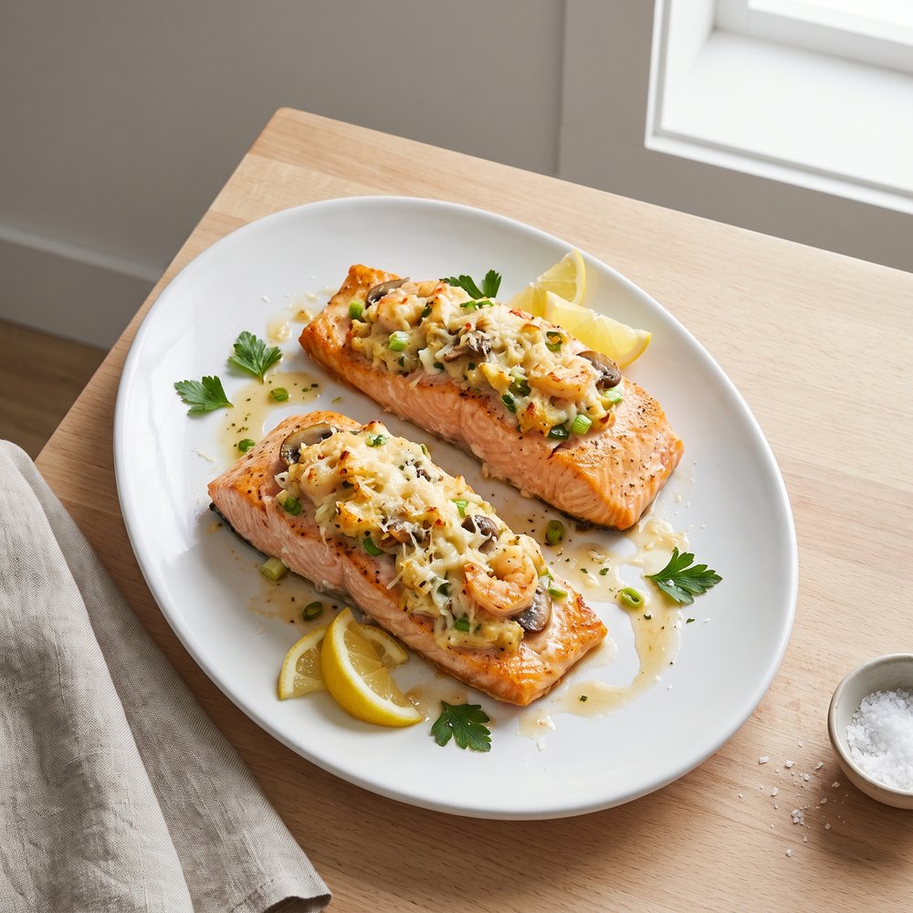 Crab-and-Shrimp Stuffed Salmon Fillets
