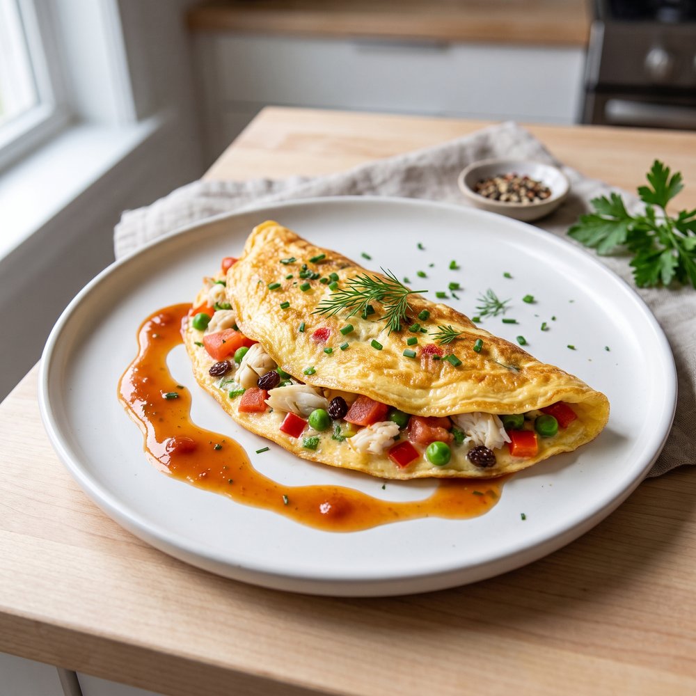 Crab and Veggie Omelet