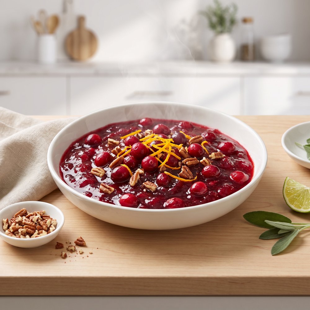 Cranberry-Orange Ginger Sauce with Toasted Pecans