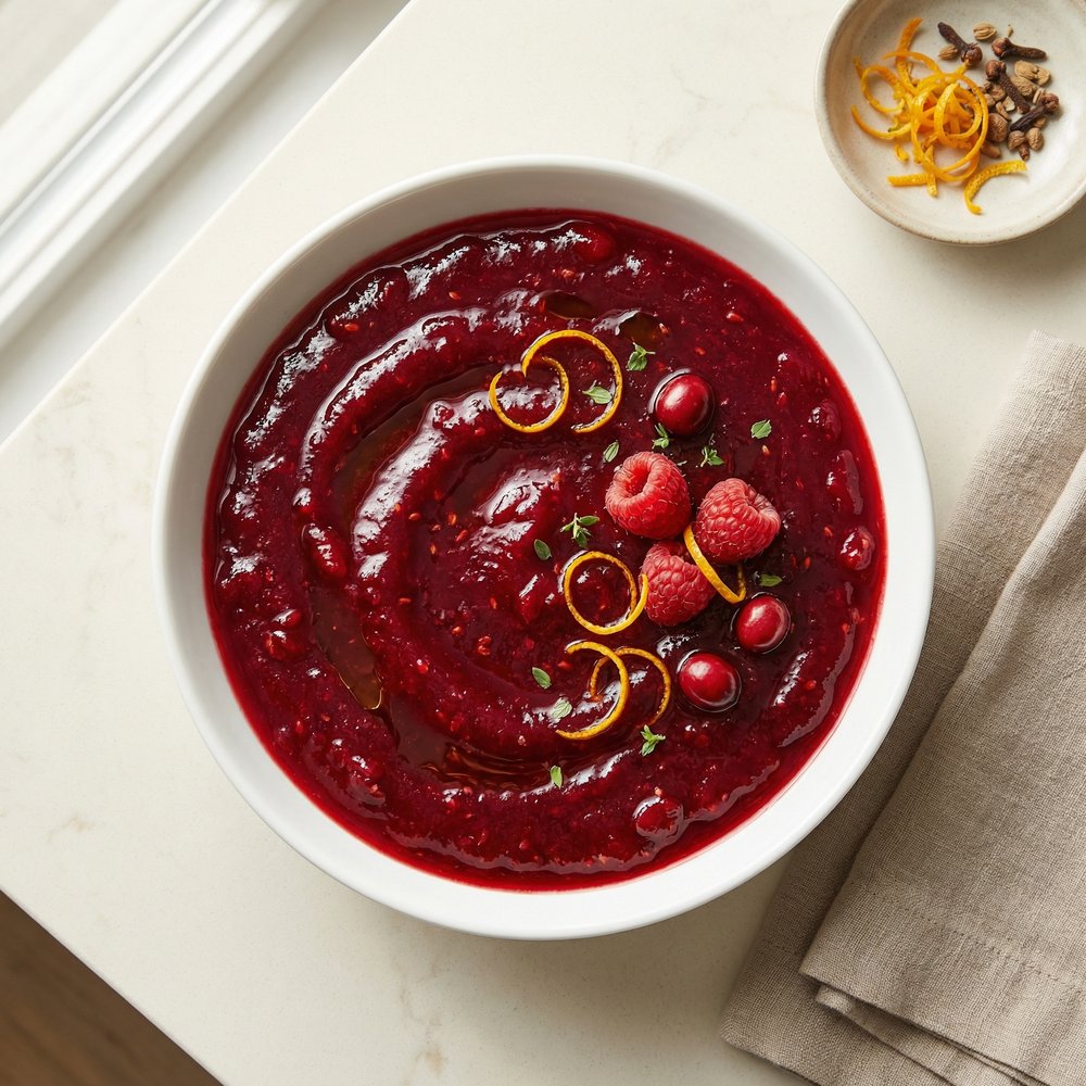Raspberry–Cranberry Citrus Dessert Sauce