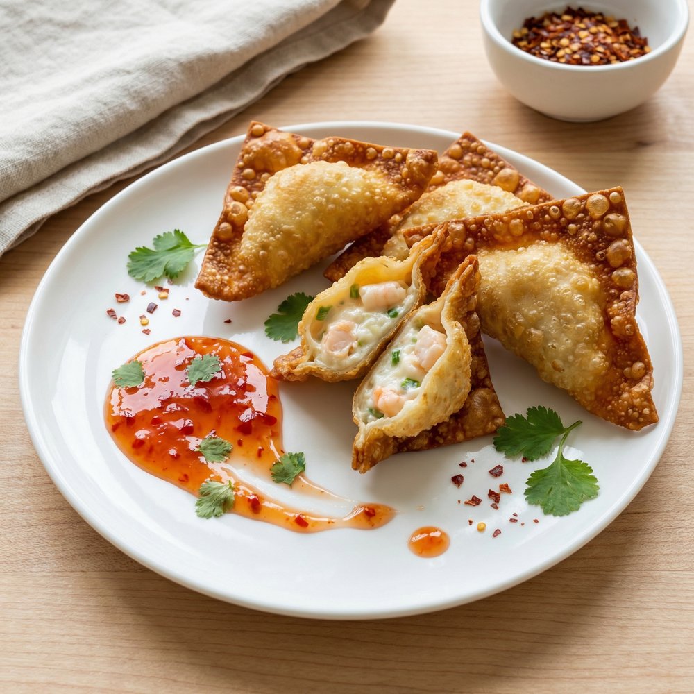Creamy Shrimp Wontons (Rangoon-Style)