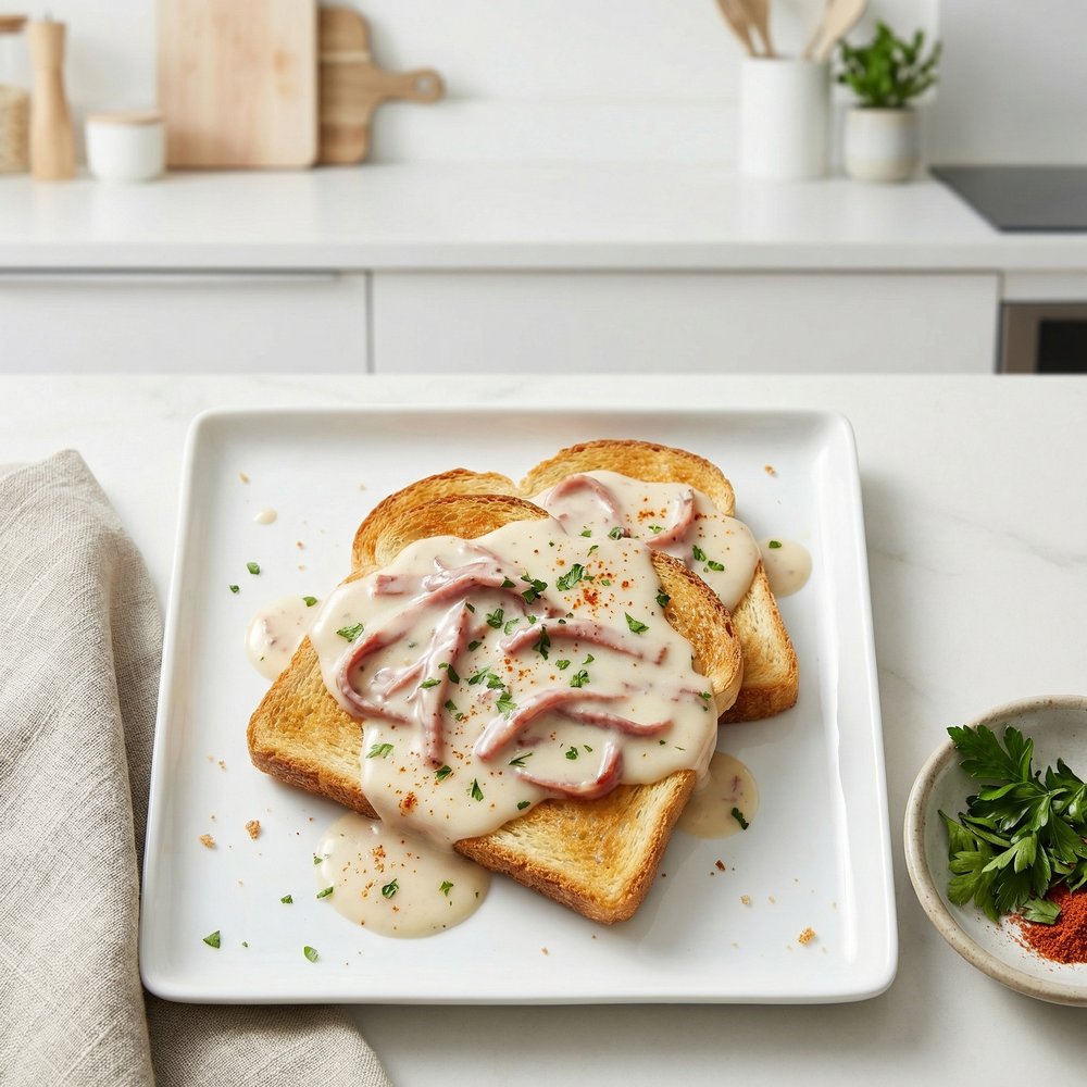 Creamed Dried Beef over Toast
