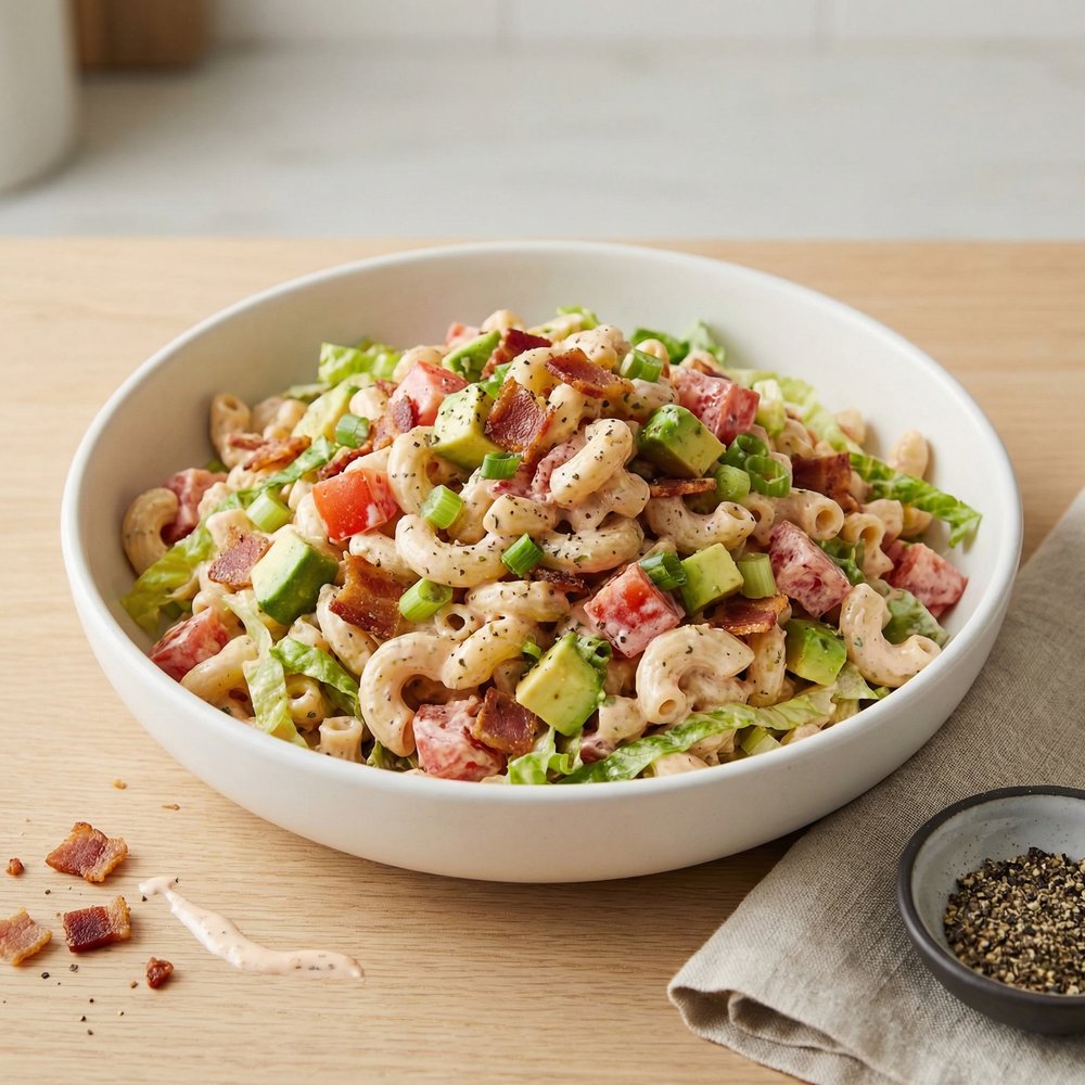 Creamy BLT Macaroni Salad with Mayo