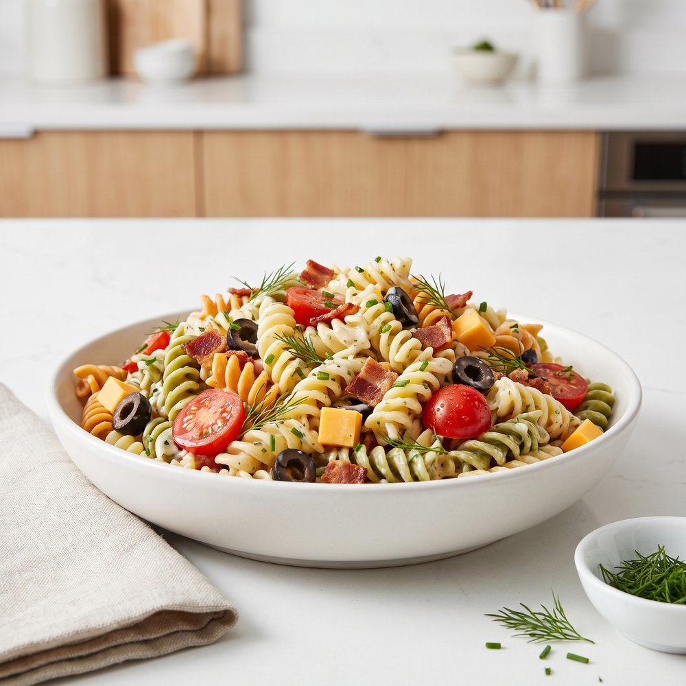 Creamy Bacon Ranch Rotini Salad