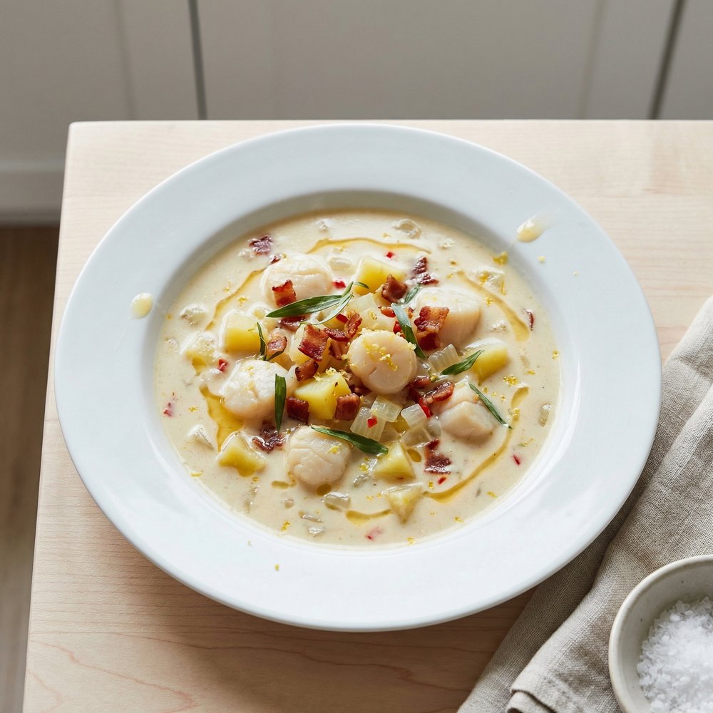 Chef John’s Creamy Bay Scallop Chowder