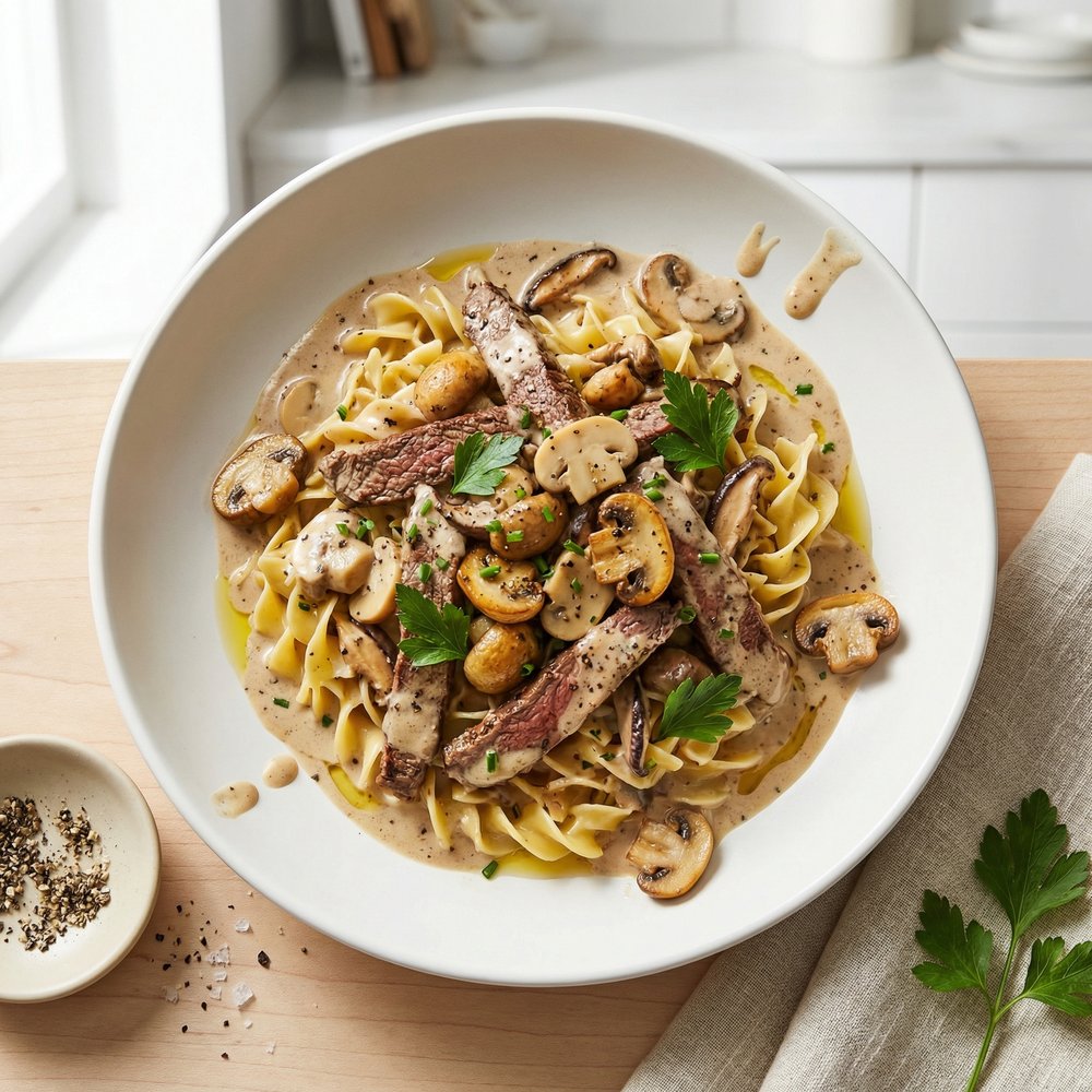 Australian-Style Beef & Mushroom Stroganoff