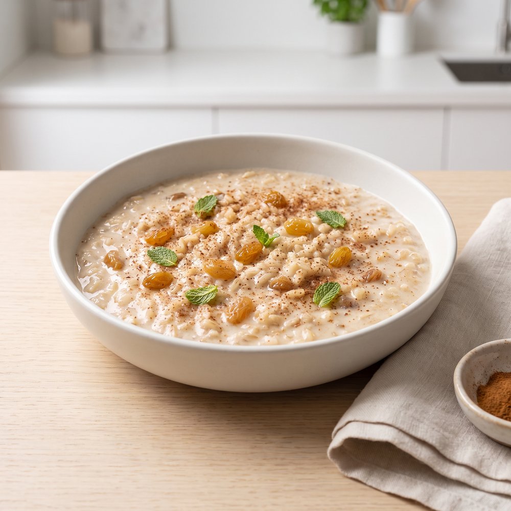 Creamy Brown Rice and Raisin Pudding
