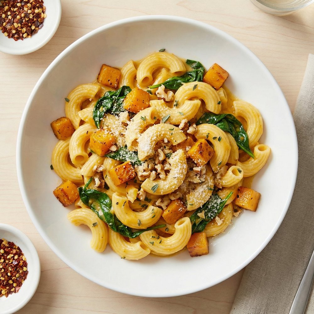 Butternut Squash Cream Sauce Pasta