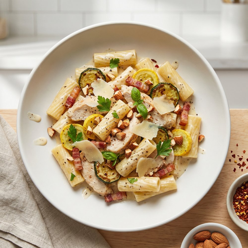 Summer Squash Chicken Alfredo Recipe