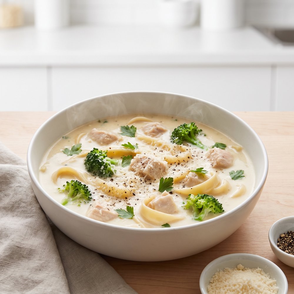 Creamy Chicken Alfredo Noodle Soup