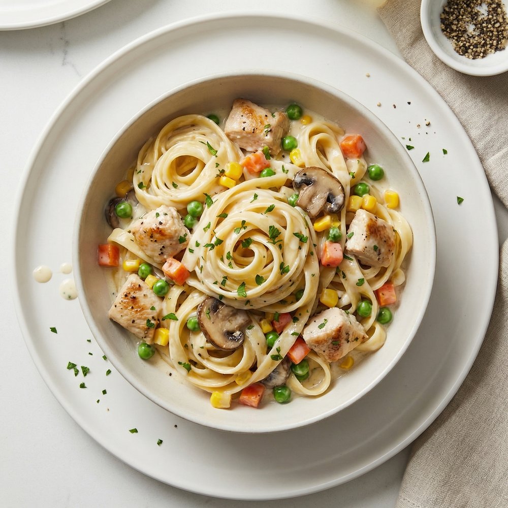 Quick Chicken Alfredo Pasta