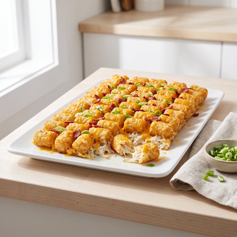 Creamy Chicken, Bacon & Ranch Tater Tot Bake