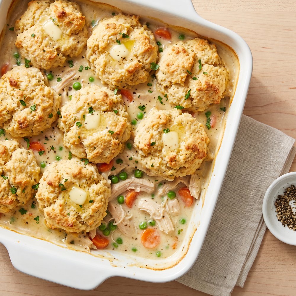 Creamy Chicken Biscuit Casserole