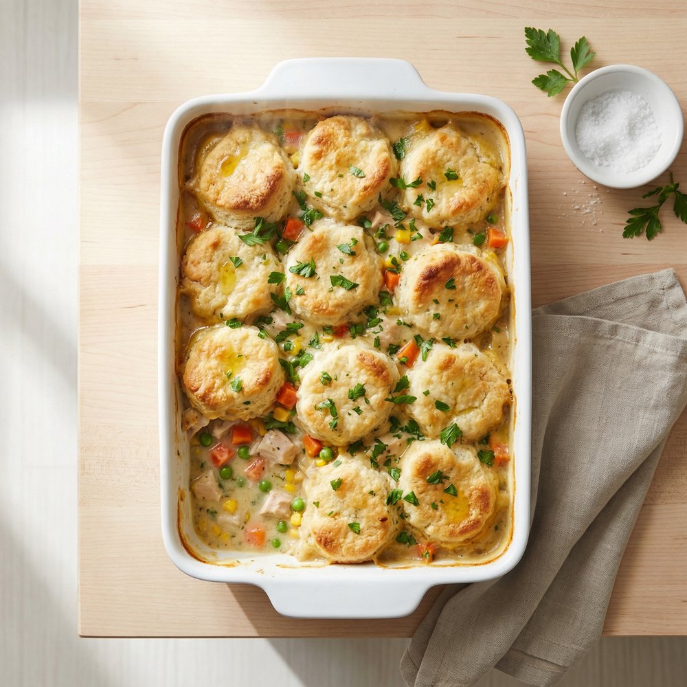 Bubble-Up Chicken Pot Pie Bake