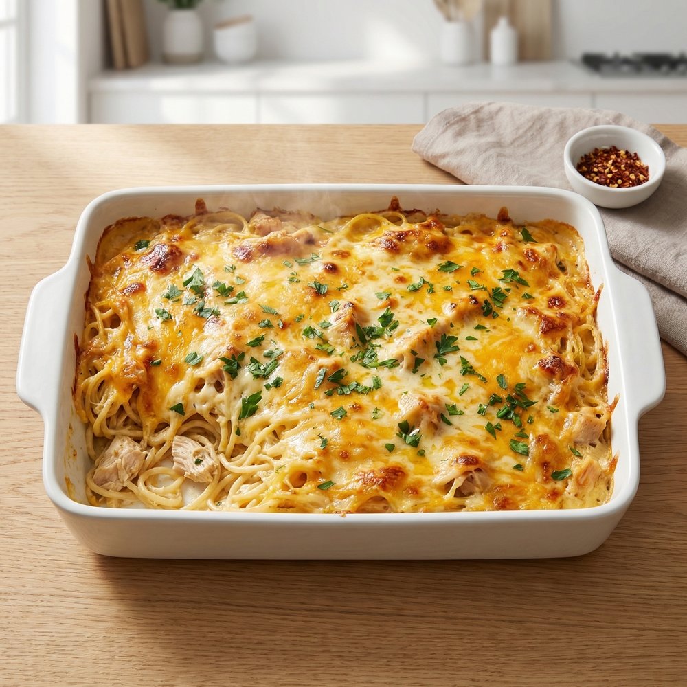 Baked Chicken Spaghetti Casserole