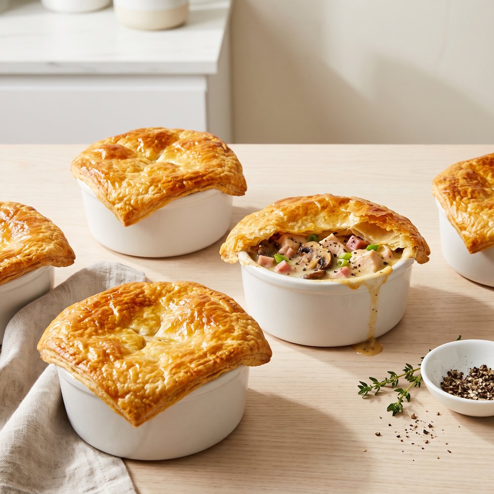 Creamy Chicken & Mushroom Puff Pastry Pie