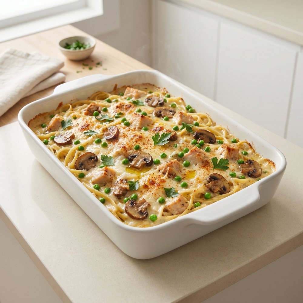 Deluxe Chicken or Turkey Tetrazzini Bake