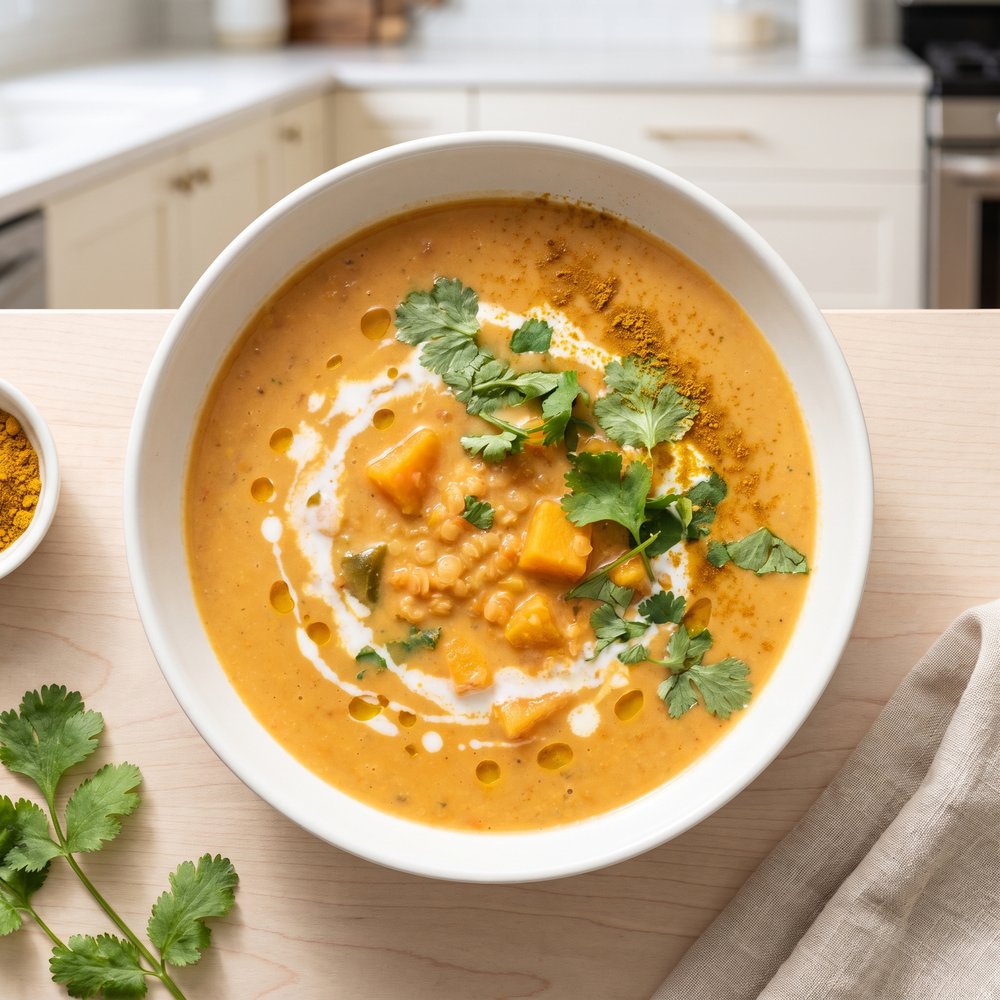 Creamy Coconut Red Lentil Soup (Vegan)