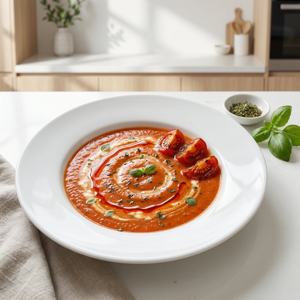 Tomato Soup with Cottage Cheese