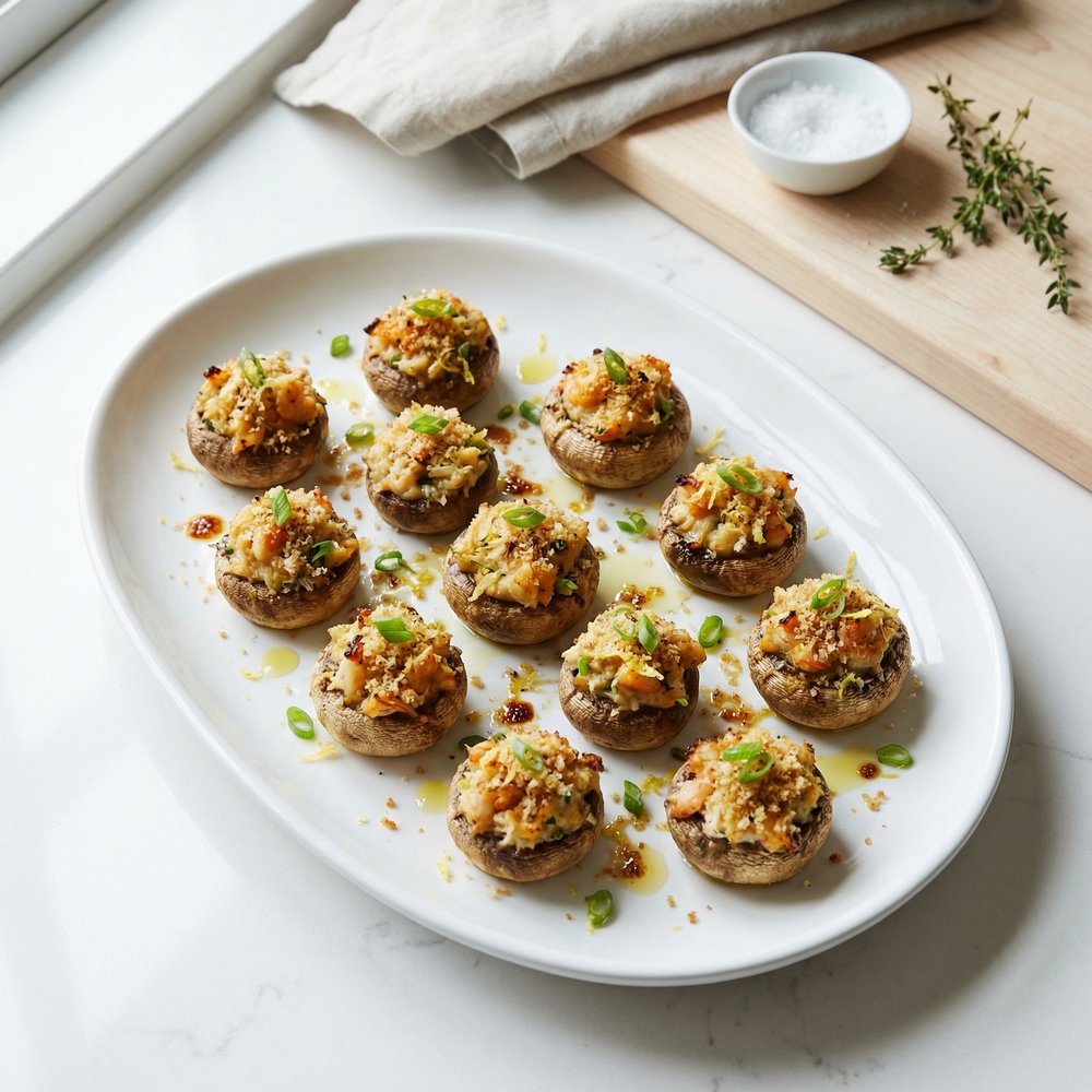 Seafood-Stuffed Mushroom Caps