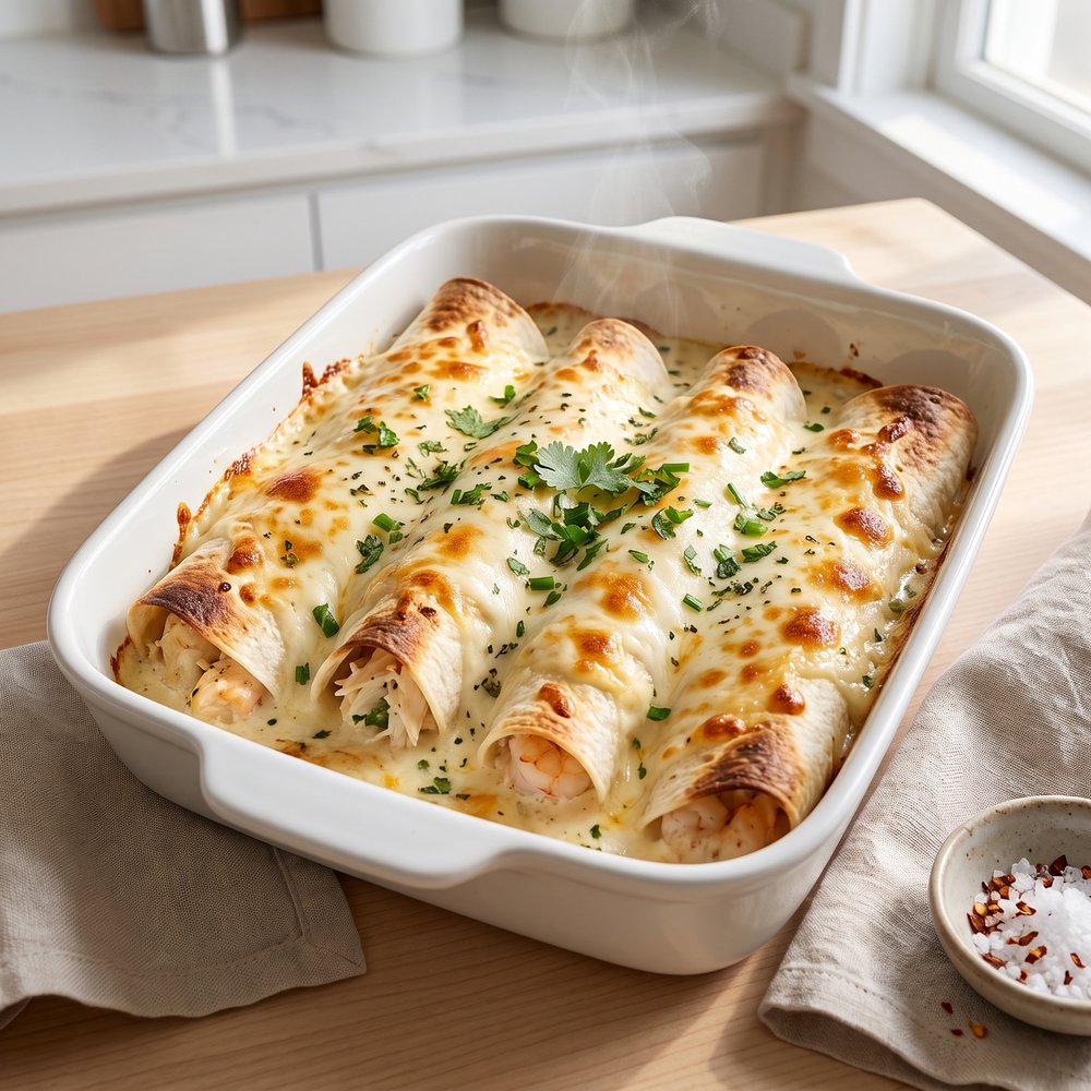 Creamy Crab and Shrimp Enchiladas