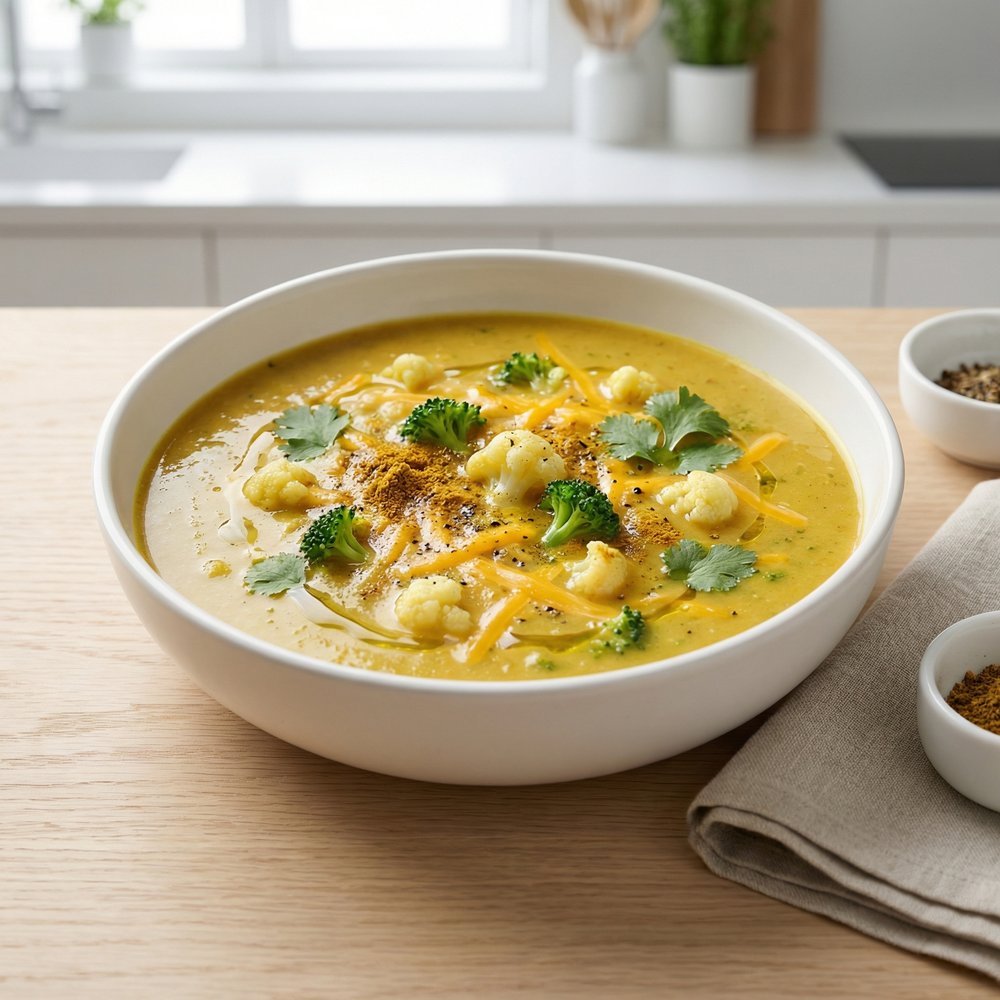 Tim Perry's Creamy Curried Cauliflower and Broccoli Soup