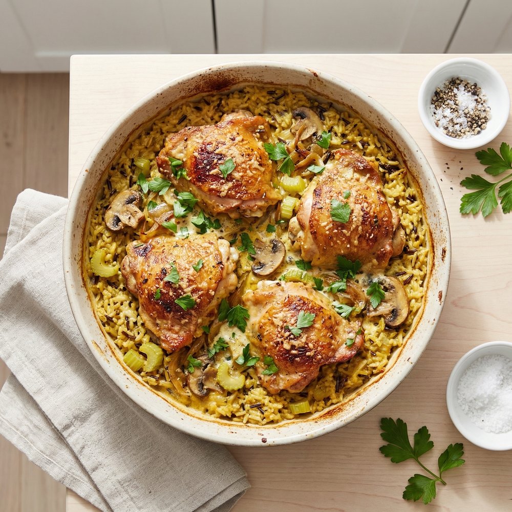 Curried Chicken with Wild Rice Casserole