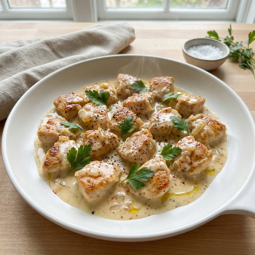 Garlic-Butter Cream Chicken Bites