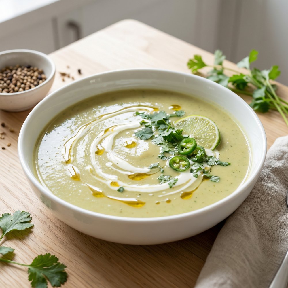 Pumpkin and Coriander Green Curry Soup