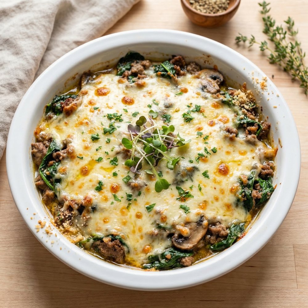 Ground Beef Spinach Casserole