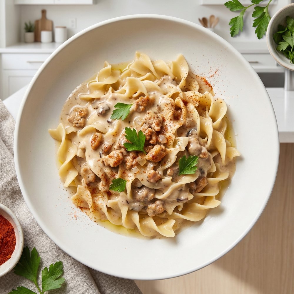 Lazygirl's Turkey Stroganoff with Egg Noodles