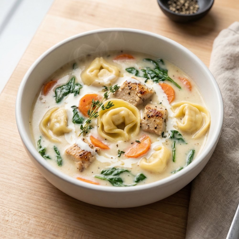 Pressure Cooker Chicken Tortellini Soup