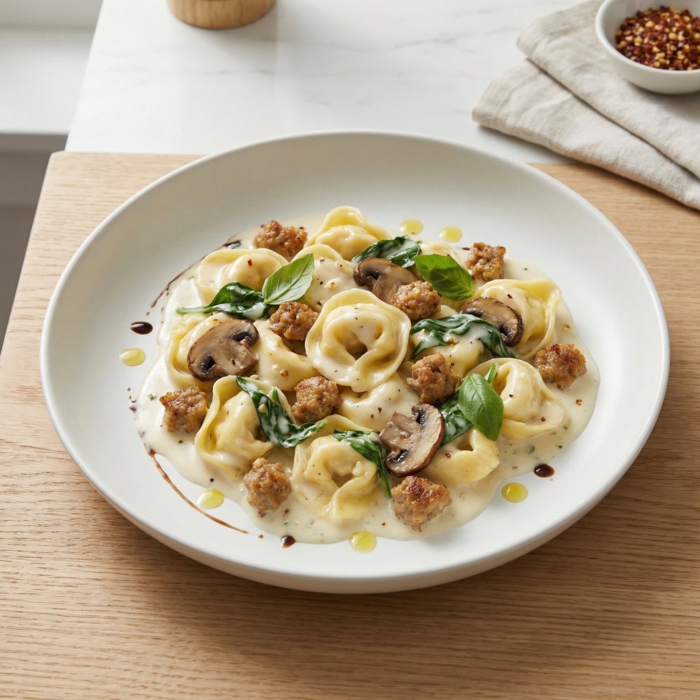 Tortellini with Italian Sausage and Spinach